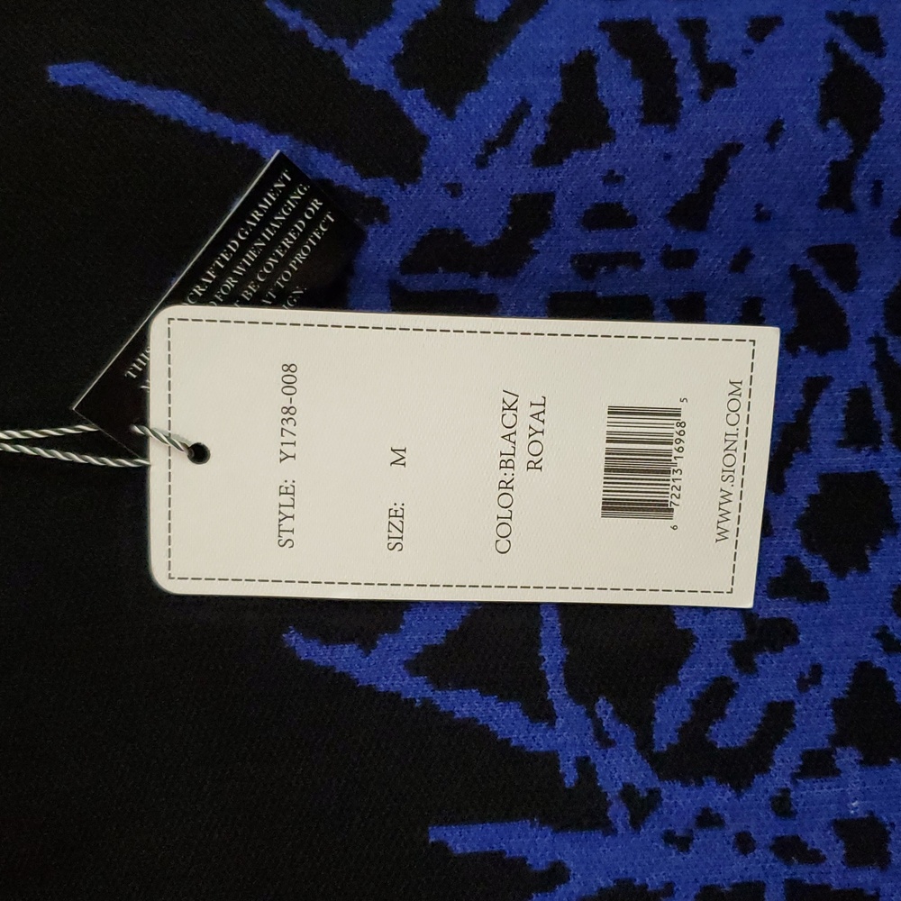 Sioni Black and Blue Bodycon Dress - Picture 6 of 11